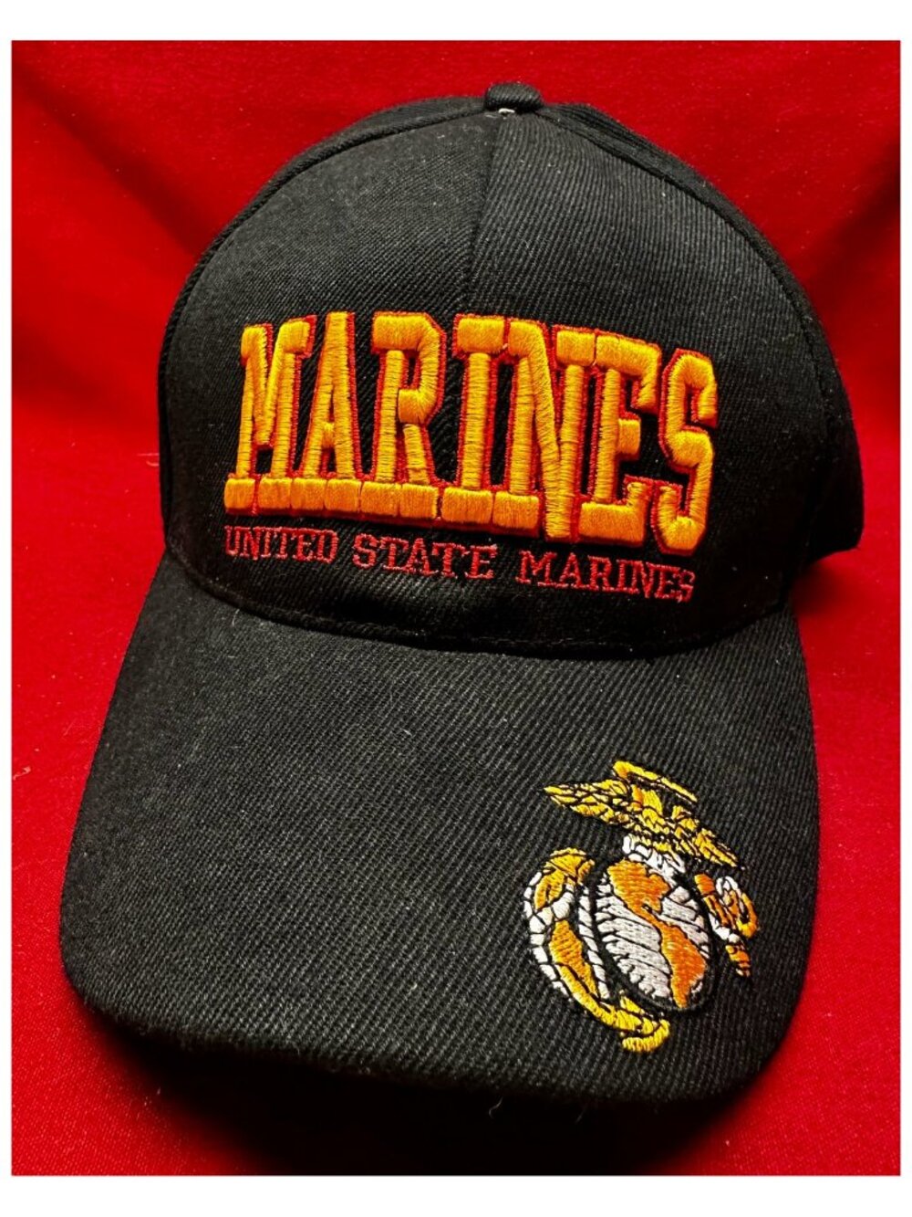 United States Marines Ball Cap Hat Embroidered Emblem Adjustable One Size